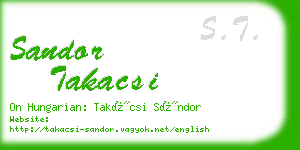 sandor takacsi business card